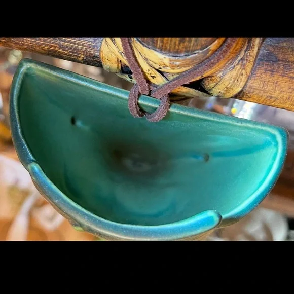 VINTAGE MCM Roseville Zephyr Lily Brown Wall Pocket 1297-8 1946 EUC - Picture 8 of 8